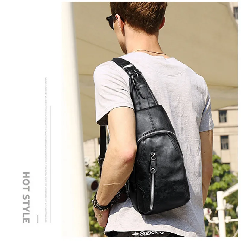 UIYI брендовая модная сумка Для мужчин из кожи пу однобортная плечо черный