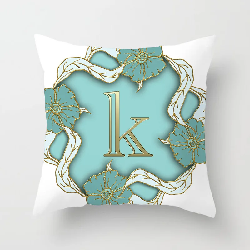 

Fuwatacchi Alphabet A-Z Print Throw pillows Cover Polyester Flower Letter Sofa Chair Home Car Decor Accessories Pillow Case