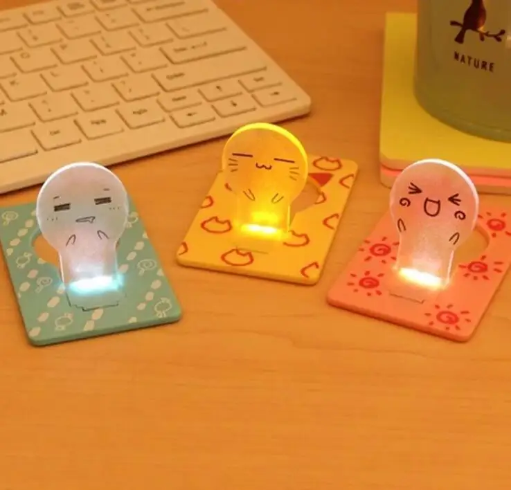 1 шт. Портативный светодиодный карта карманный свет кошелек Размеры лампа мини