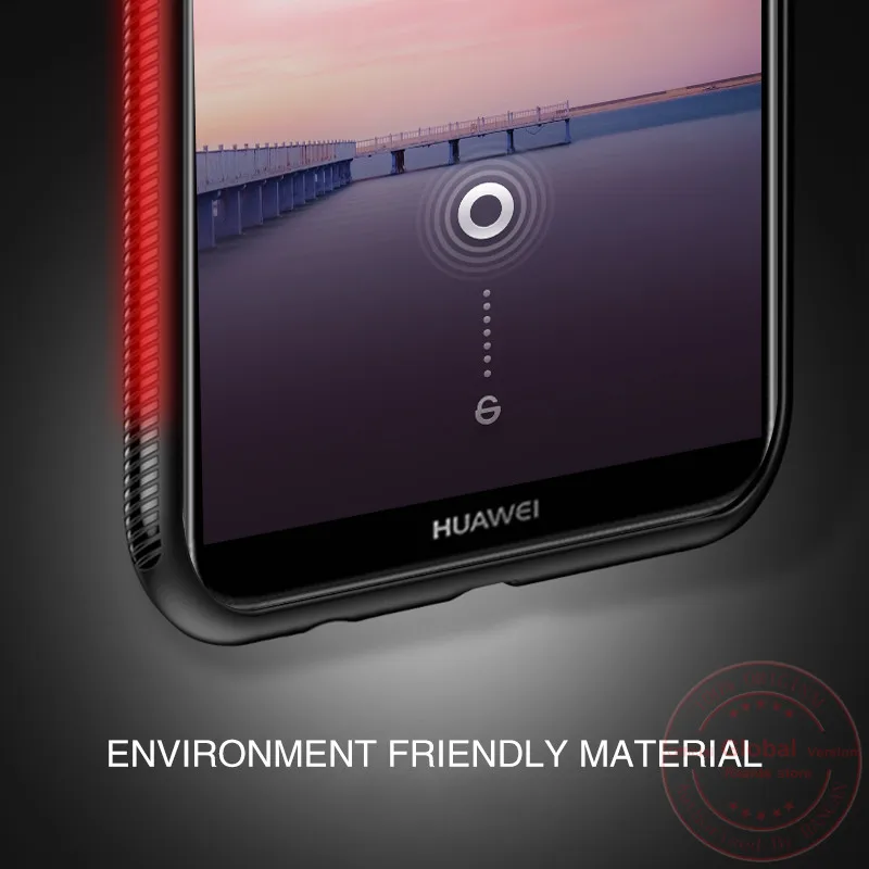 Rzants чехол для телефона huawei Y9 2018 Стекло назад + ТПУ края тонкий против царапин