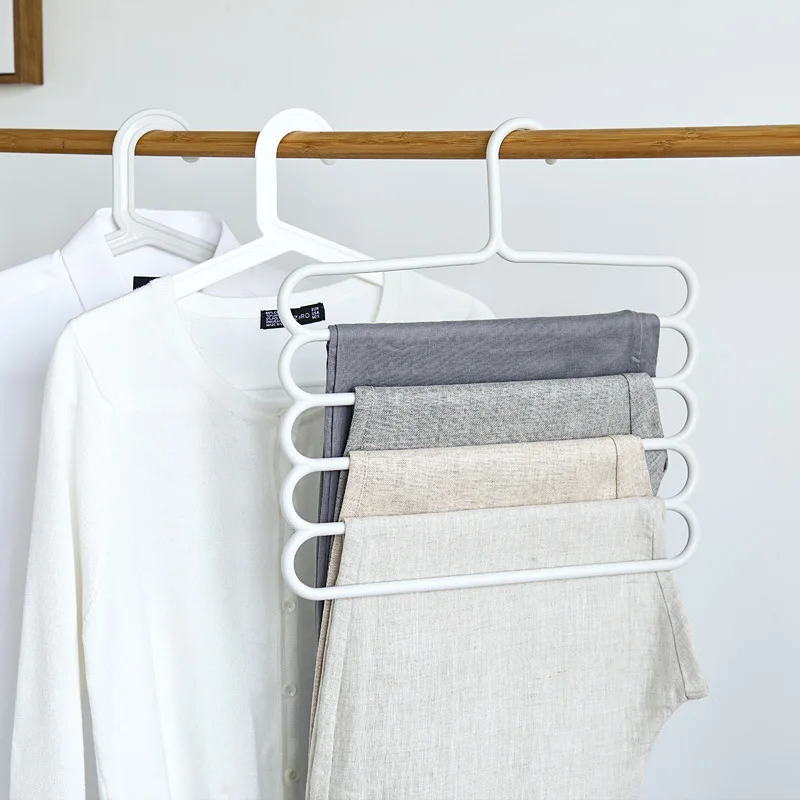 

5 layers MultiFunctional Clothes Hangers Pants Storage Hangers Cloth Rack Multilayer Storage Cloth Hanger Non-slip Scarf Support