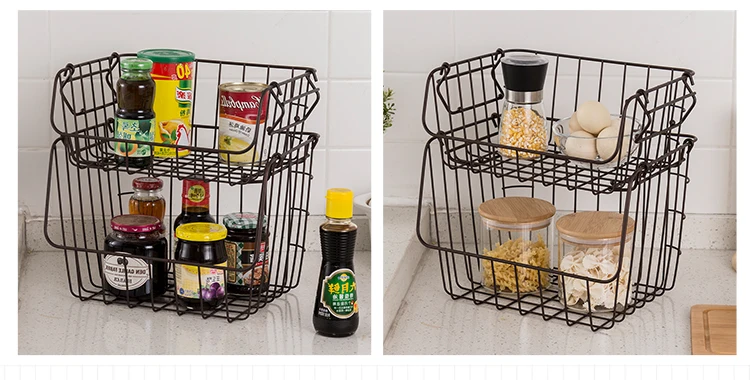 ORZ металлическая проволочная корзина для хранения, складываемая кухонная корзина для фруктов, контейнер для хранения-корзина, полка для ванной комнаты, настольный органайзер для шкафа