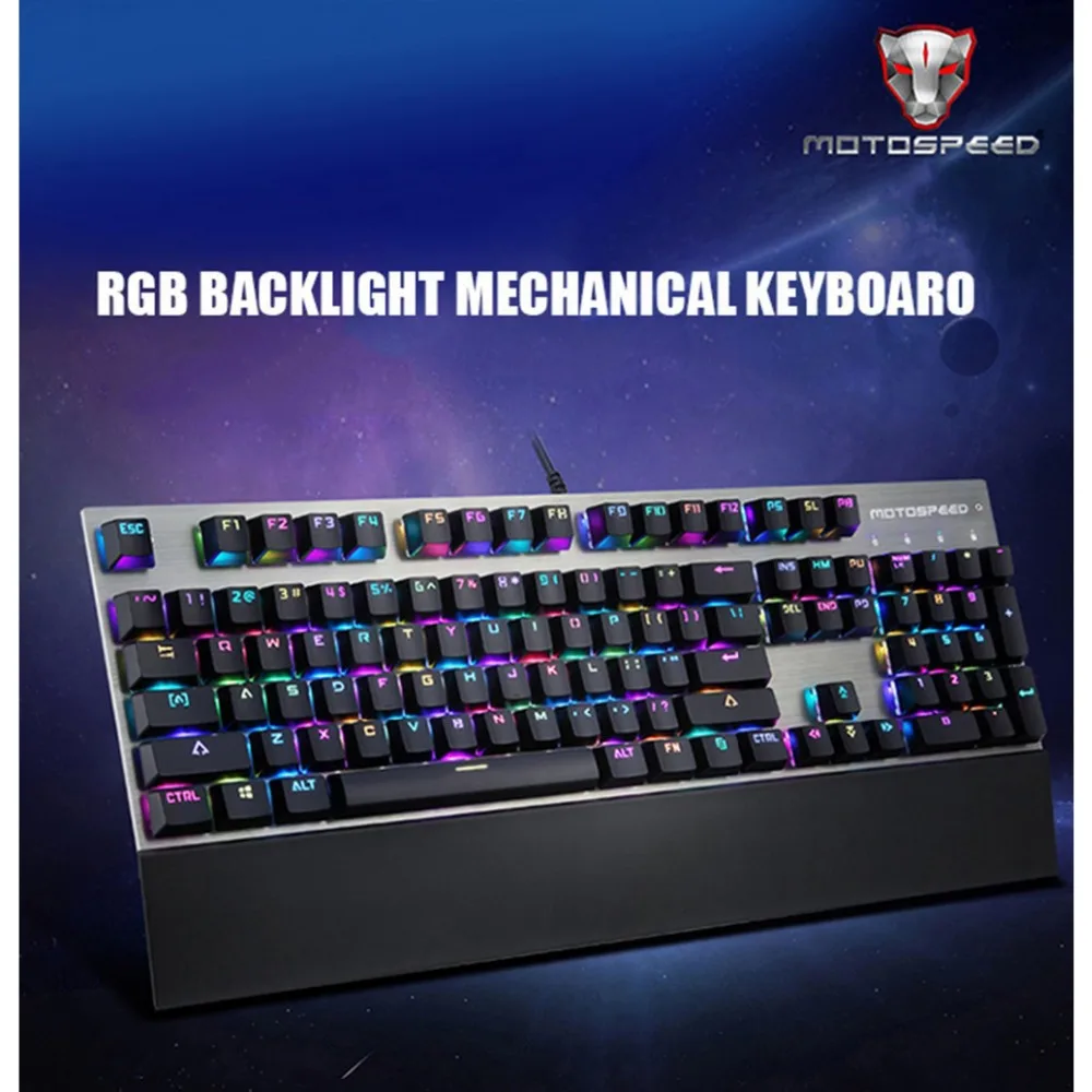 Motospeed CK108 игровая механическая клавиатура с подсветкой Игры Геймер RGB русский для