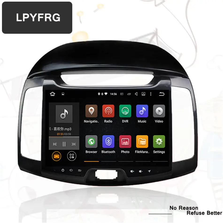 Android 7 1 Автомобильный DVD плеер для Hyundai Elantra 2008 09 2010 2011 Bluetooth GPS навигация Видео Радио