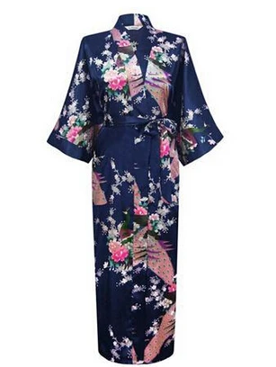 

2021 Satin Robes for Brides Wedding Robe Sleepwear Silk Pijama Casual Bathrobe Animal Rayon Long Nightgown Women Kimono XXXL