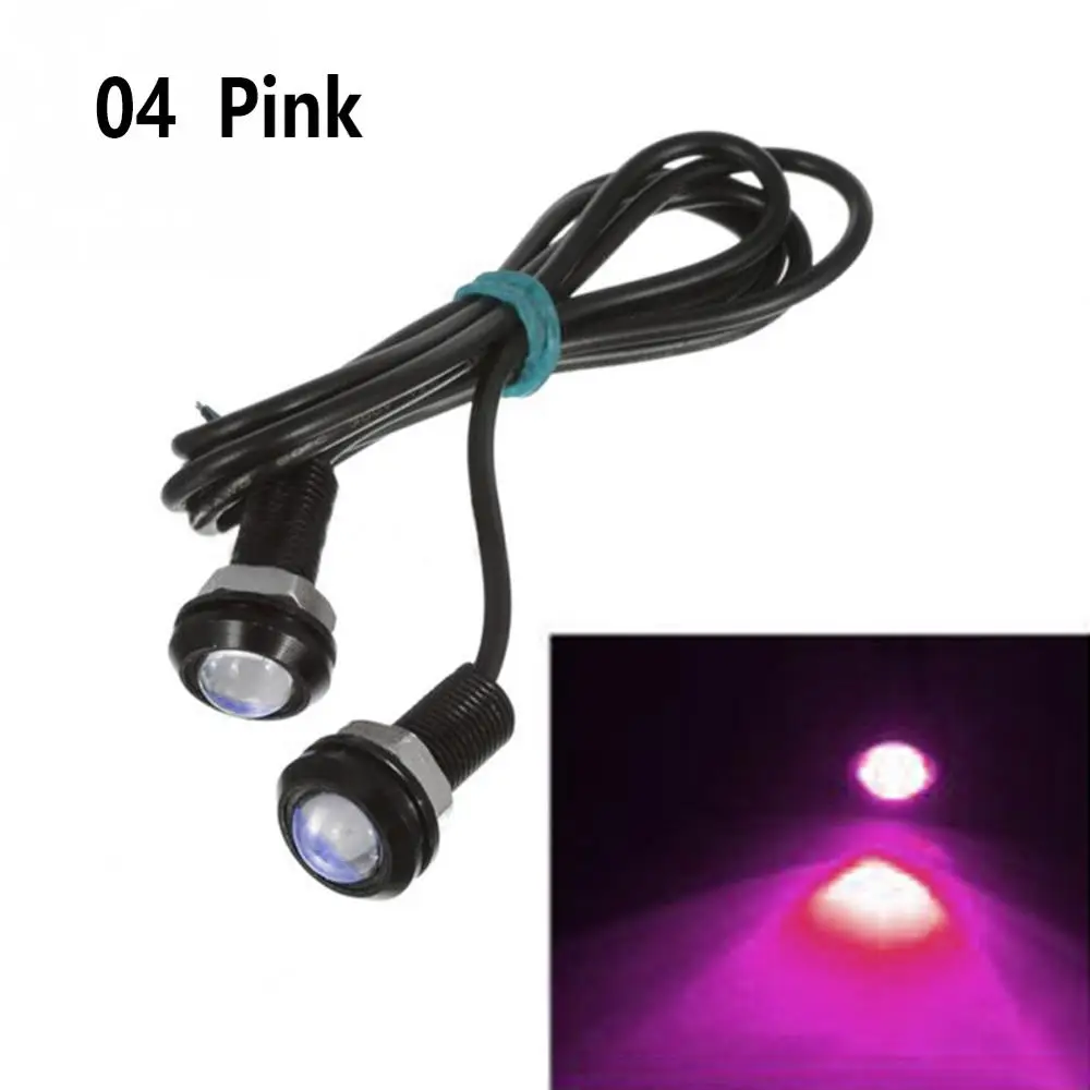 Pink 1 шт. 23 мм Автомобильные светодиодные ДХО "Орлиный глаз" Габаритные огни Led 24v заднего хода парковочная сигнальные лампы для автомобилей - Цвет: Pink