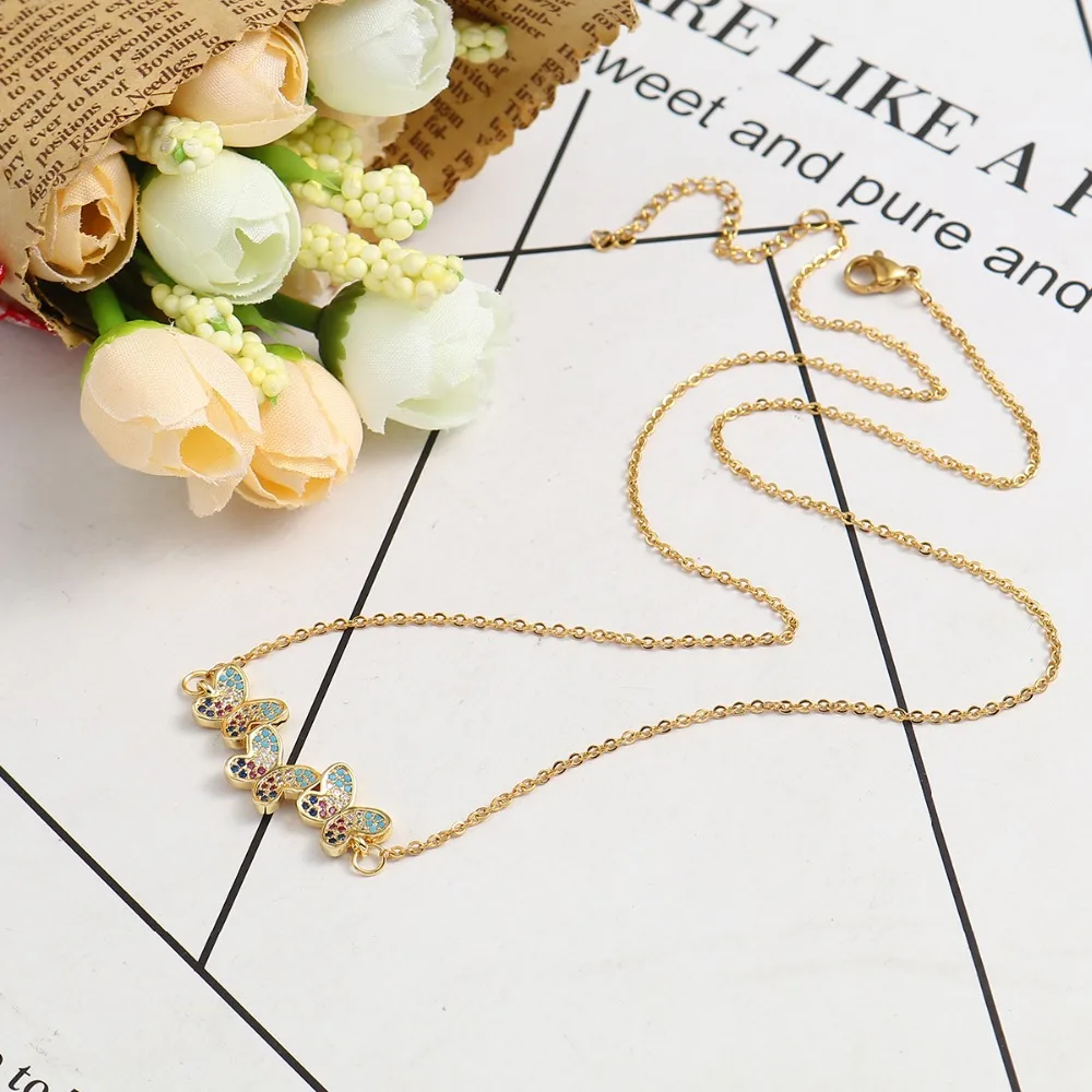 DoreenBeads модное ожерелье с кулоном из нержавеющей стали микро покрытием золотого и
