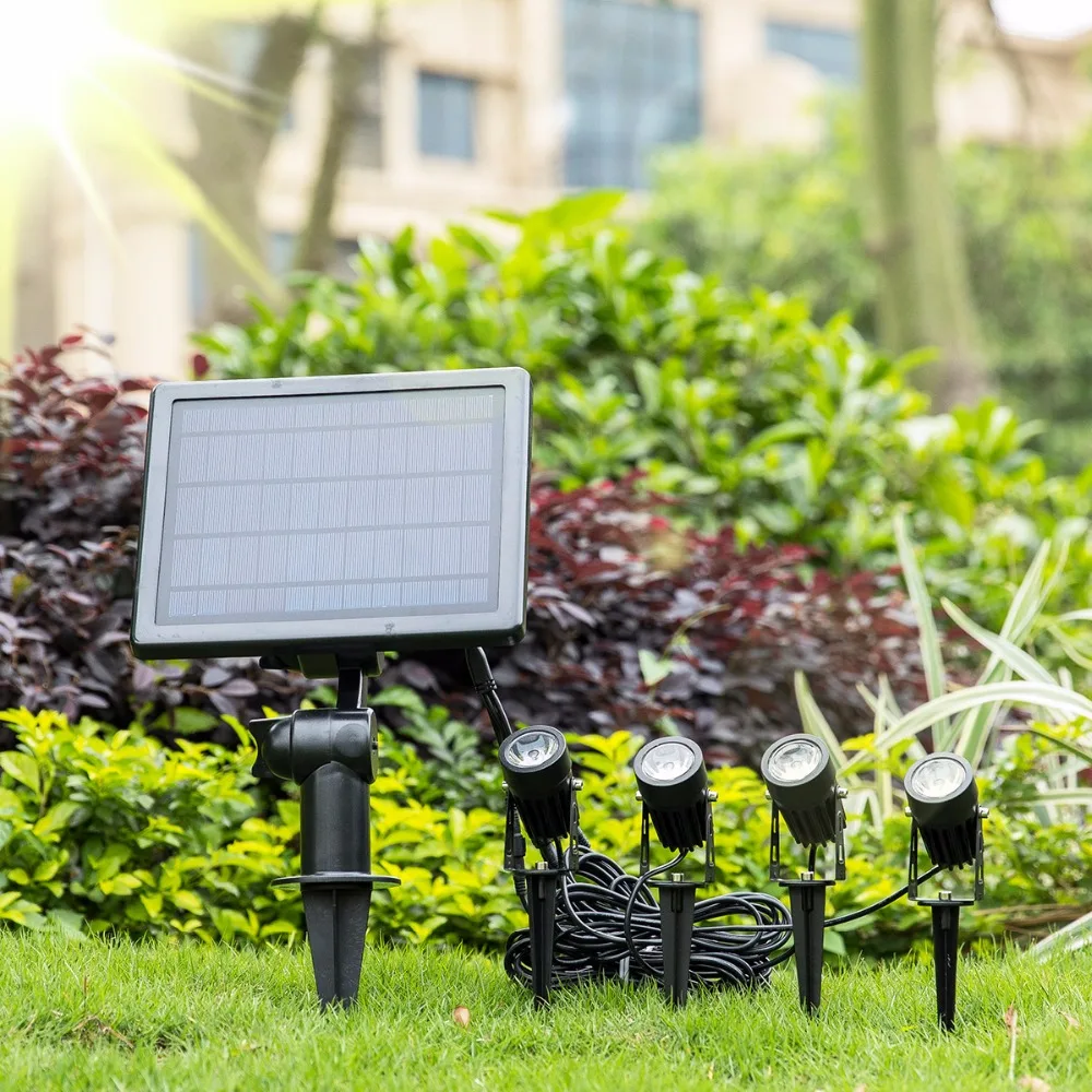 

Solar Spotlight Outdoor IP65 Waterproof Lawn Landscape Lighting 4 led Adjustable Solar Security Wall Lights for Garden,Trees