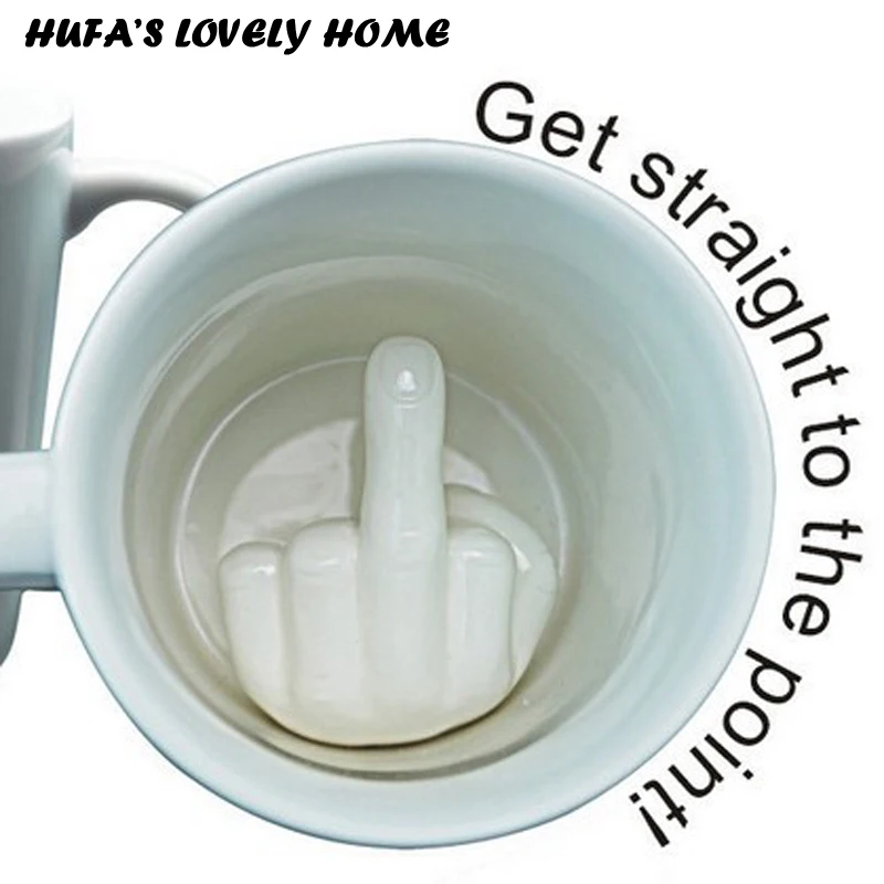 Новый Дизайн белый средний палец Стиль Кофе молоко Керамика Кружка Смешной