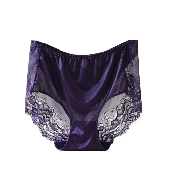 dark purple Jerrinut трусы большого размера 3XL 4XL 5XL 6XL женское нижнее белье Трусики с высокой талией прозрачные трусики нижнее белье - Цвет: dark purple