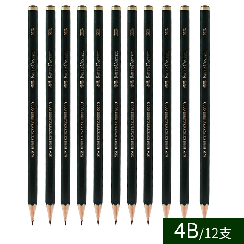 4B 12 шт. в упаковке, импортированные из Германии Faber Castell карандаш 9000 Профессиональный рисунок карандаш мульти-серый карандаш для эскизов - Цвет: 4B