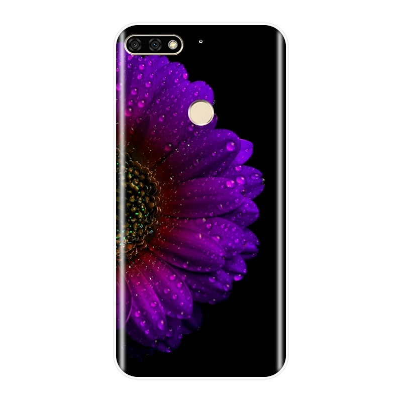 Мягкий силиконовый чехол для телефона Huawei Honor 7 8 9 10 Lite фиолетовая задняя крышка со