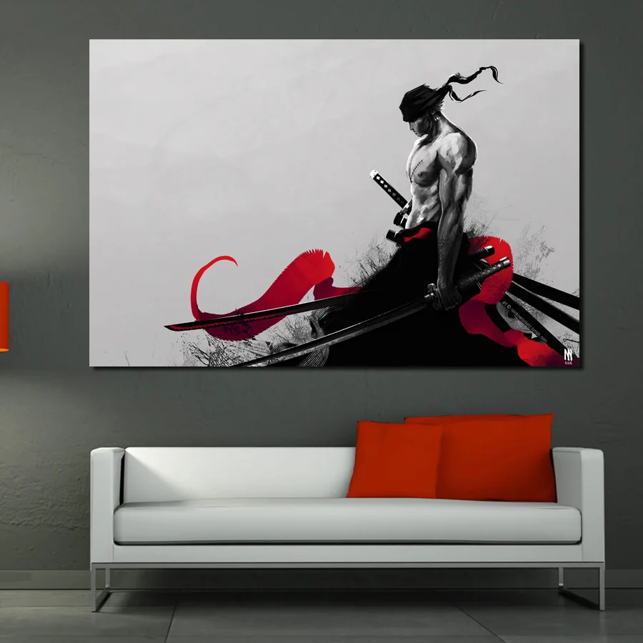 Anime One Piece Zoro Picture Printed Wall Art Painting Canvas Cloth Poster For Living Room Decor | Дом и сад