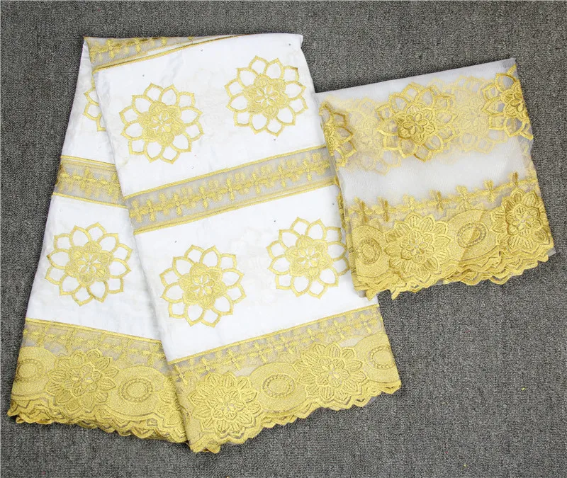 Tissu африкен Базен Getzner 2018 модные французские кружева с камнями в африканском