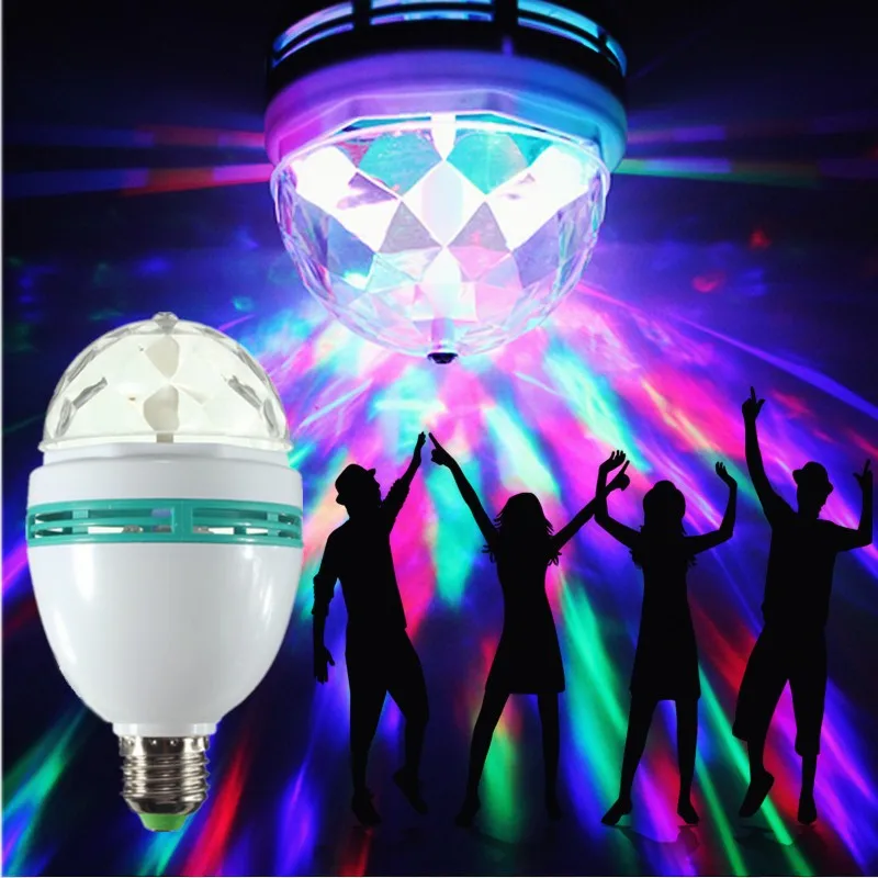 Светодиодная лампа E27 6 Вт RGB с автоматическим вращением магическим шариком|light