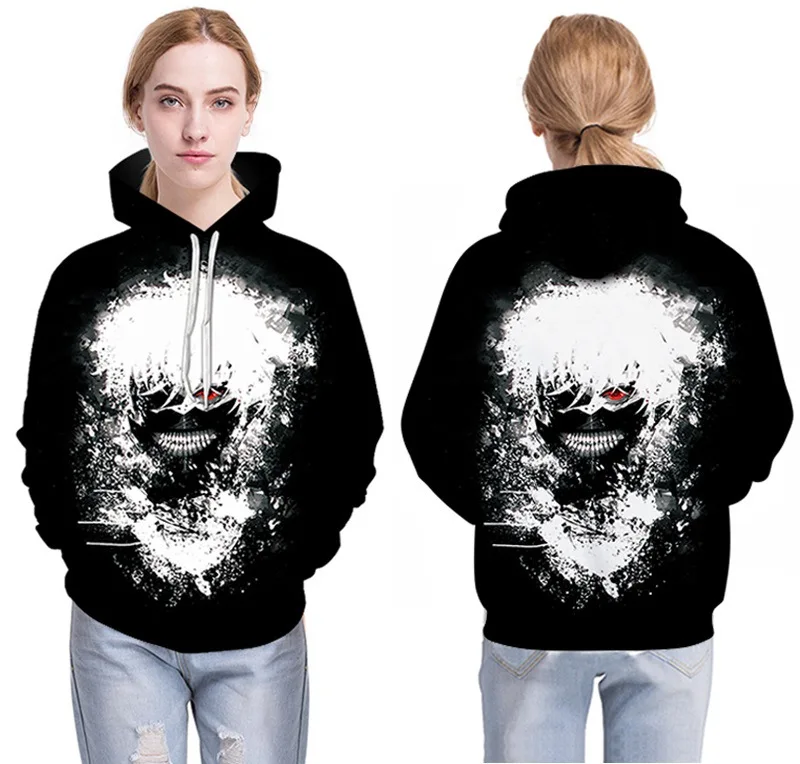 New Animation Tokyo Ghoul Kaneki Ken Anime Hoody Hoodies Sweatshirt Thick Cosplay Coat Jacket Costume Clothing | Мужская одежда