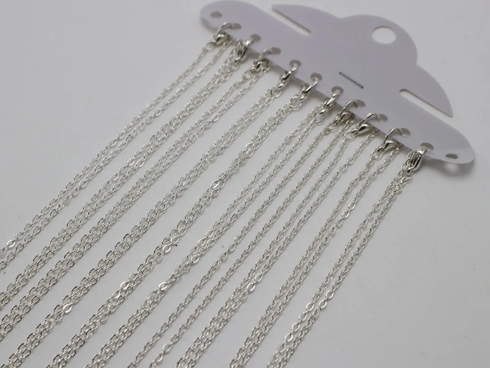 5 Серебряная пластина покрытая Кабельная коробка цепь готовое ожерелье 2 мм 16 &quotс