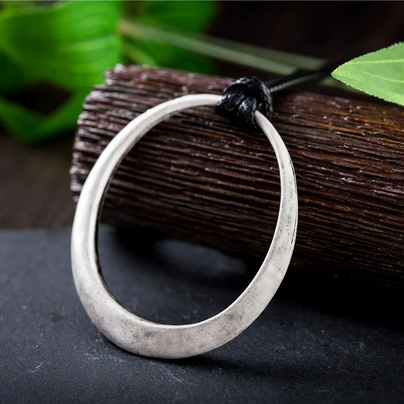 Ожерелье в форме круга Женские ожерелья и подвески Старинные серебряные