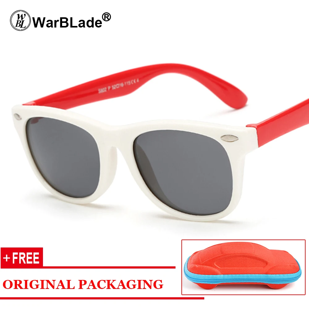white red WarBLade Дети Мальчики TR90 Небьющийся поляризованных солнцезащитных очков детей штанишки для девочек с покрытием Polaroid Солнцезащитные очки Спортивные UV400 зеркало - Цвет линз: white red