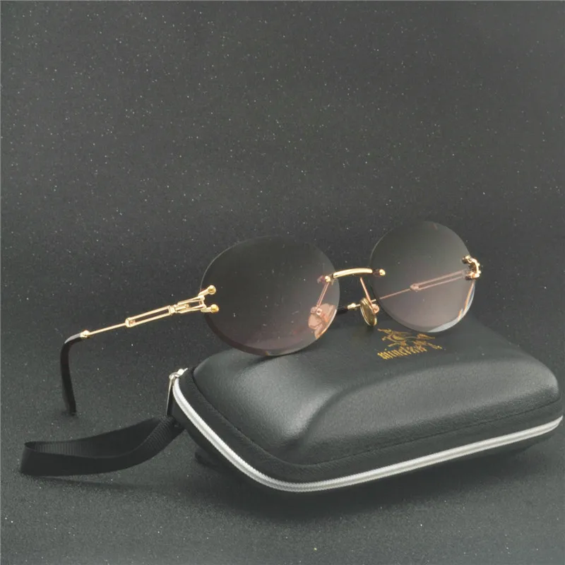 2018 новые круглые солнцезащитные очки овальные бескаркасные обрезные личность