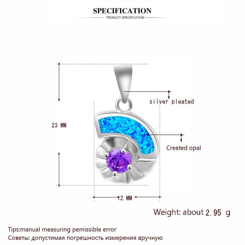 Hot Sell Retail Style Popular Gifts for girls People Blue fire Opal Fashion jewelry stamp silver plated Necklace Pendants OP411A | Украшения