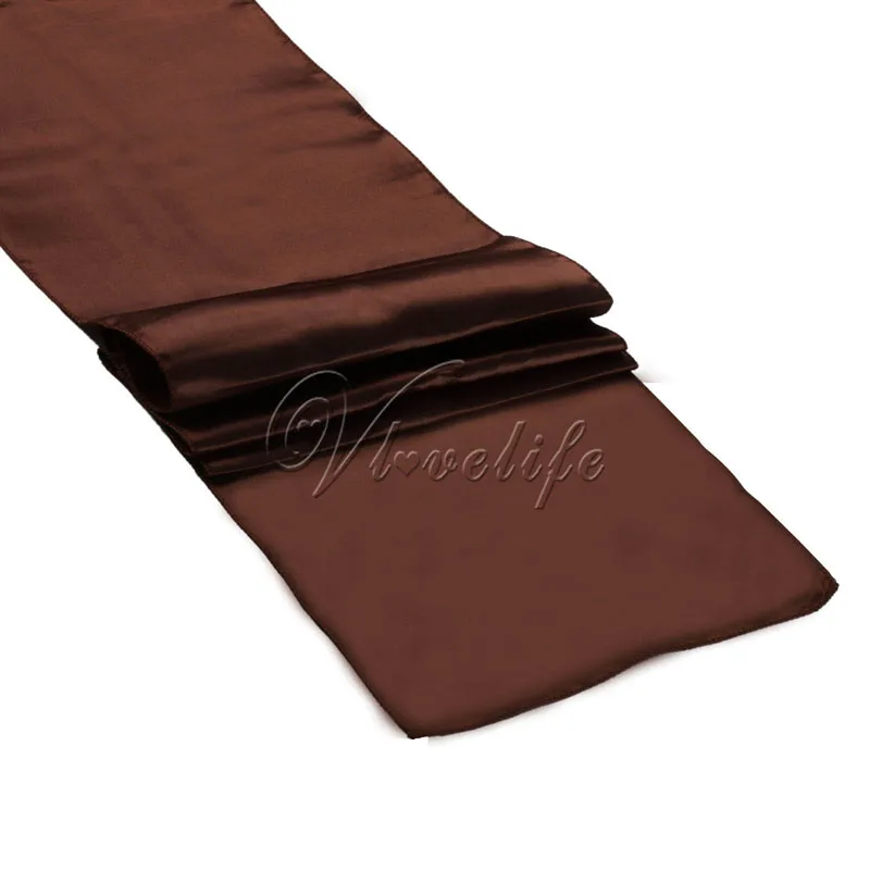 Бесплатная доставка шоколадная атласная настольная дорожка 12 &quotx 108&quot Свадебная
