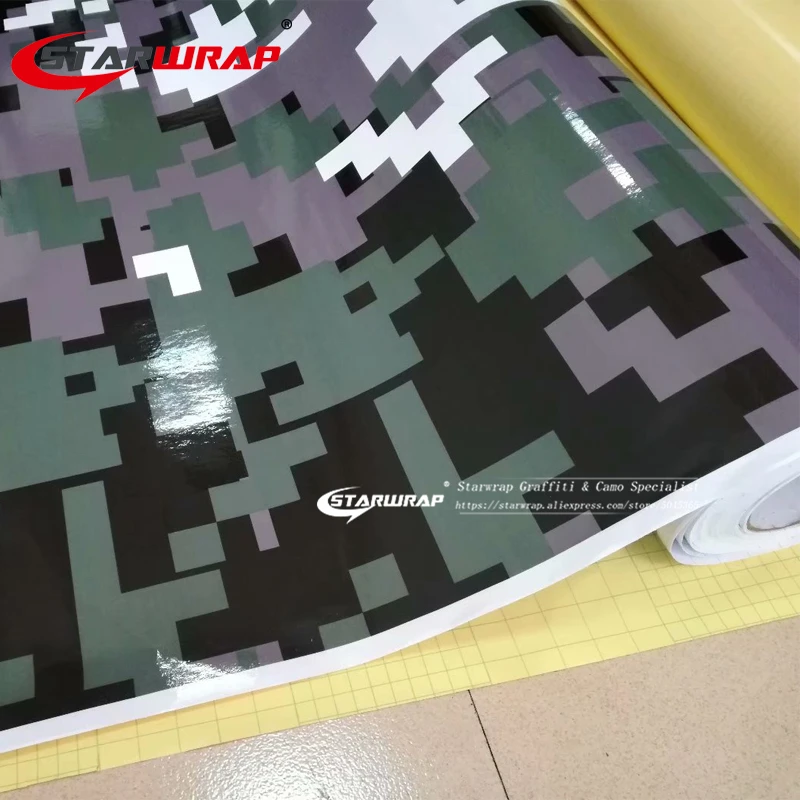Starwrap Jumbo военный зеленый камуфляж виниловая автомобильная пленка большой лист с