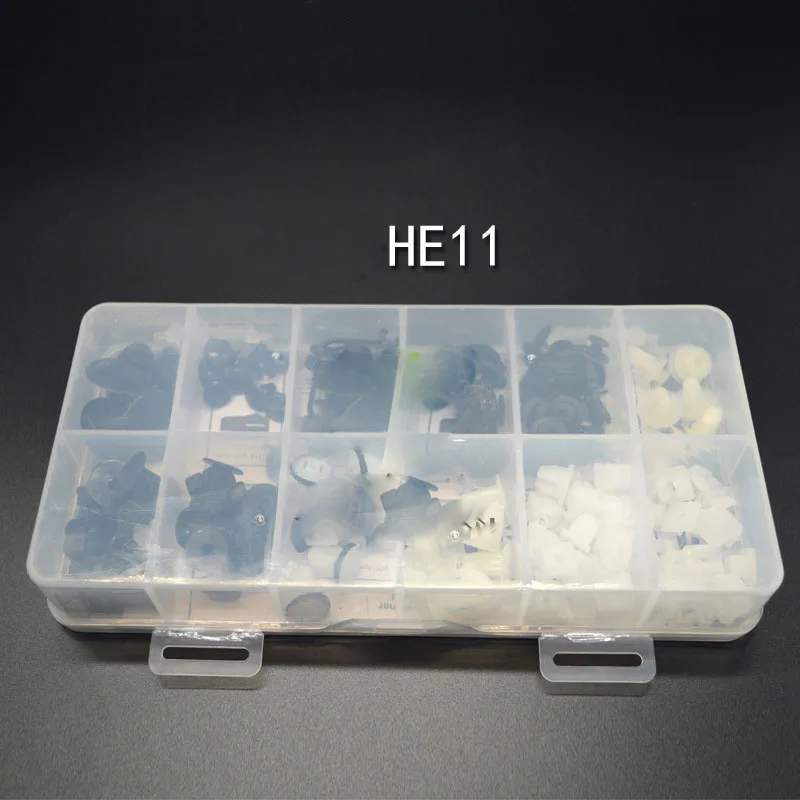 Новый HE03 240pcs набор пластиковых автомобильных зажимов с заклепками|Клипсы и