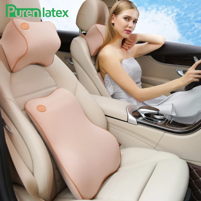 PurenLatex автомобильное сиденье для талии и шеи поддерживающая Подушка набор авто