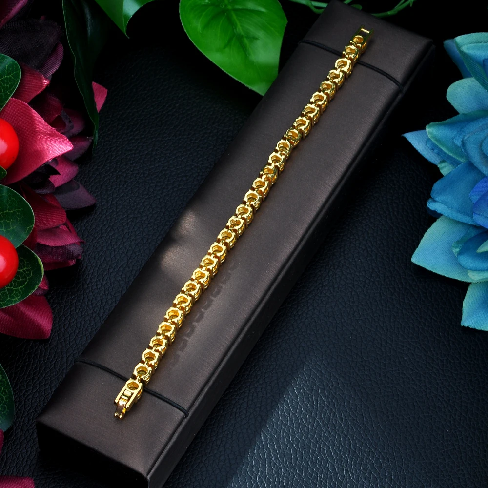 Женский браслет с цирконием hibrid золотого цвета для подарка B 02|charm bracelet|a braceletbracelet