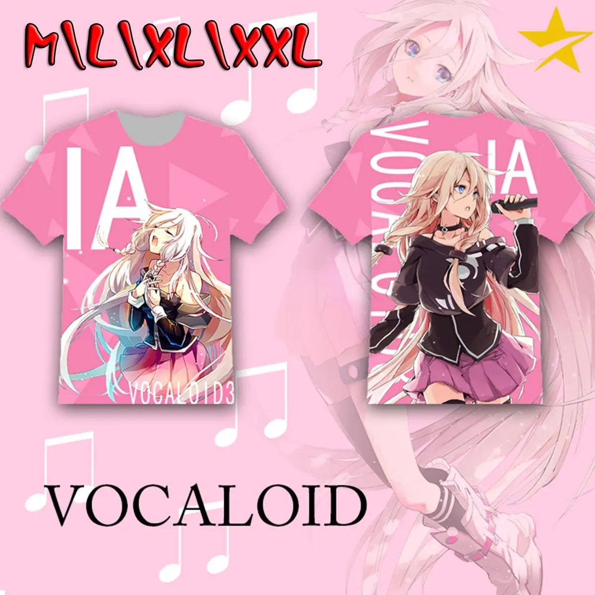 OHCOMICS VOCALOID IA Lia аниме Лето короткий рукав полиэстер Мужская женская футболка с