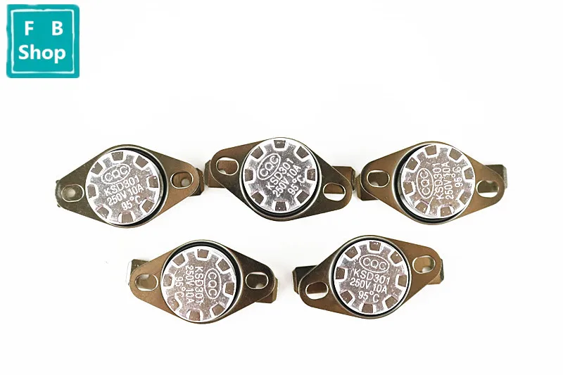 Нормально закрытый термостат с контролем температуры KSD301, 250 В, 10 А, переключатель терморегулятора дегара 40, 45, 50, 55, 60, 65, 70, 75, 80, 85, 90, 95, 100