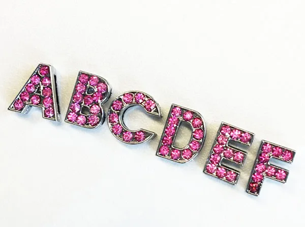 

Wholesale price, 130pcs A-Z Letters, 5sets, 8mm A-Z Hot Pink Rhinestone Slide letters Slide Beads Fit 8mm bands, blets