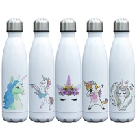 birthday gift vacuum bottle with unicorn printing adorable printed stainless steel double walled thermal cup 17oz coka bottle