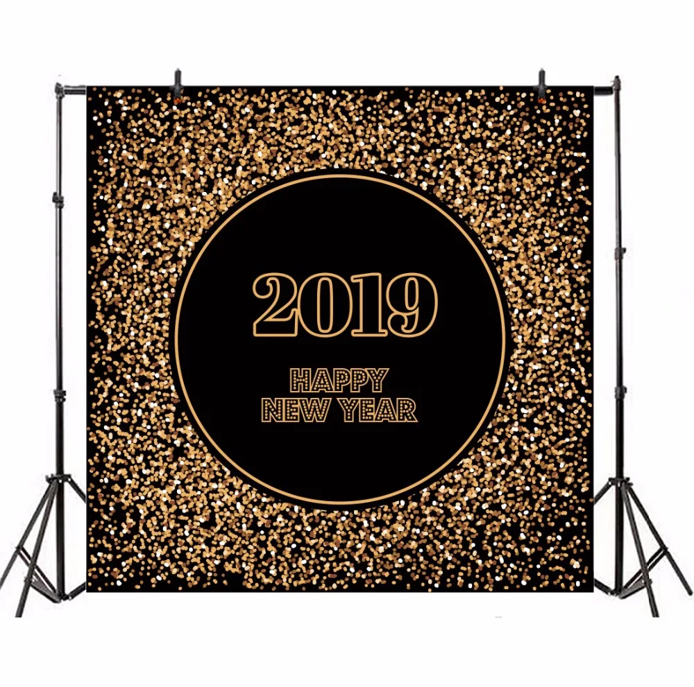 Laeacco с новым годом 2019 золотой темно-красный фон в горошек для фотосъемки