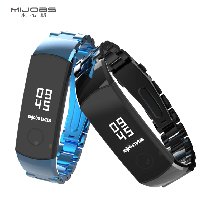 Металлический наручный ремешок Mijobs для Huawei Honor Band 5 Смарт часы 4 стальной браслет