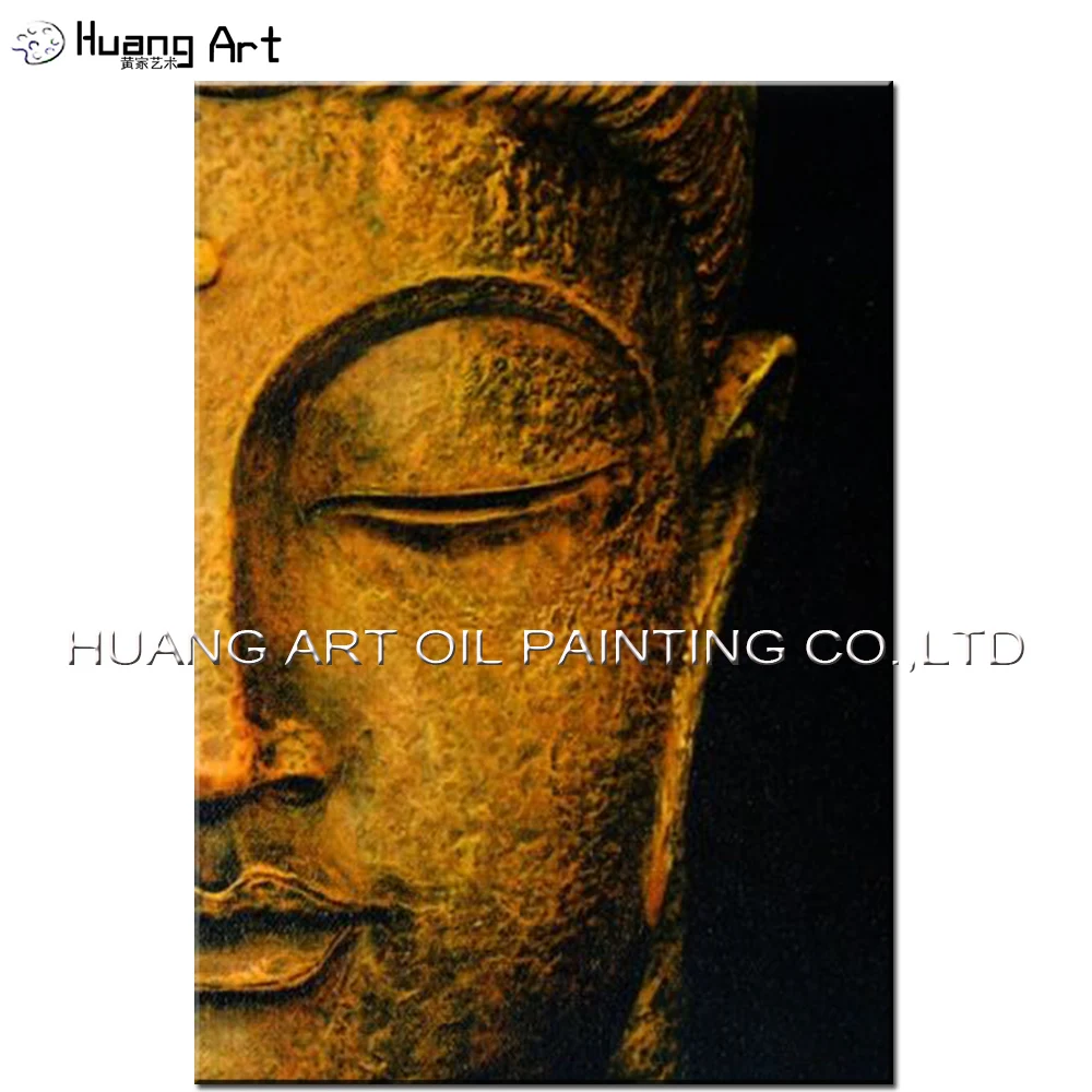 Free Shipping Best Wall Decoration Handmade Buddha Portrait Painting On Canvas Hand-painted Abstract Modern Half Face Art | Дом и сад
