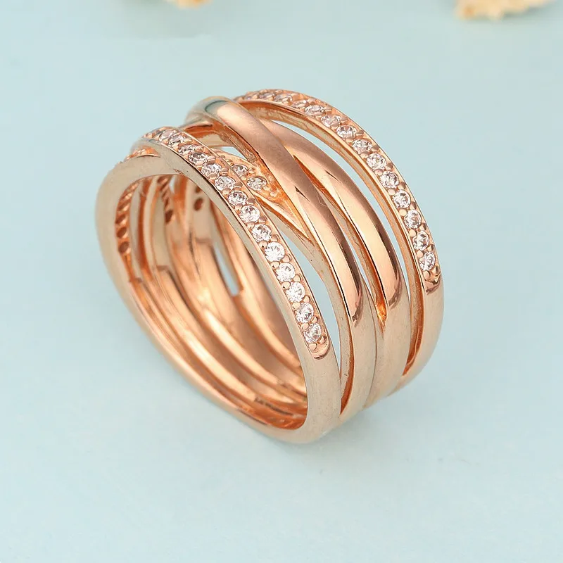New spring collection rings for women 925 Sterling Silver Jewelry flowers and bow with rose gold anillos wedding | Украшения и