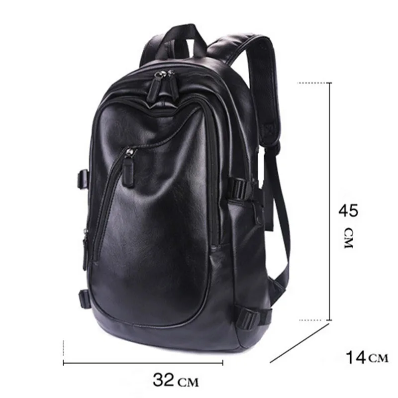 Рюкзак мужской из искусственной кожи водонепроницаемый для ноутбука|leather backpack