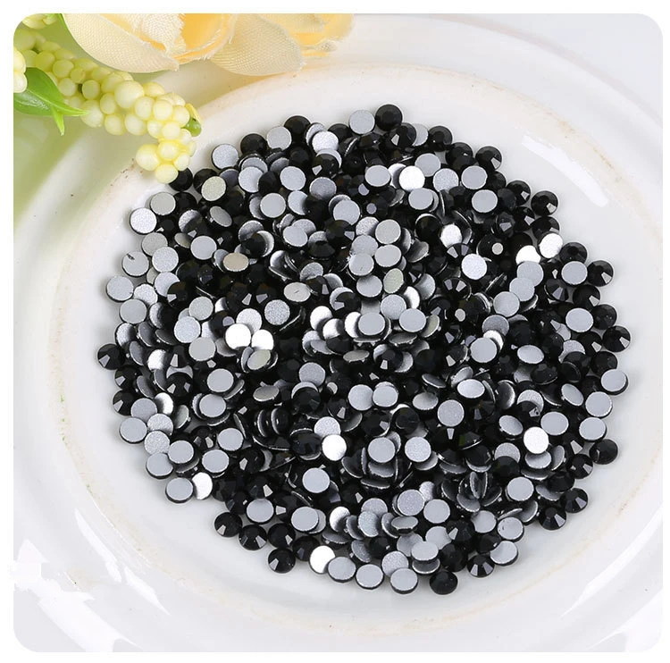 

Nail art Strass Black Jet Color Crystal Nail art Rhinestones SS3-SS34 Glitter Non Hotfix Flatback Manicure Nail Art Decoration