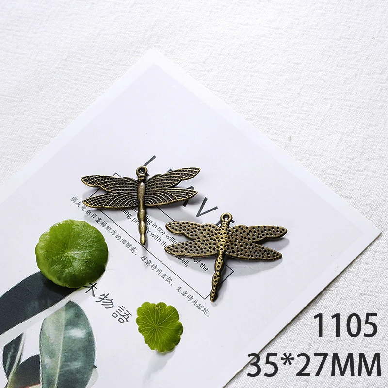 

35*27mm 8pcs Dragonfly Alloy Pendant For Diy Jewelry Making 2 Colors Antique Silver Antique Bronze No.1105