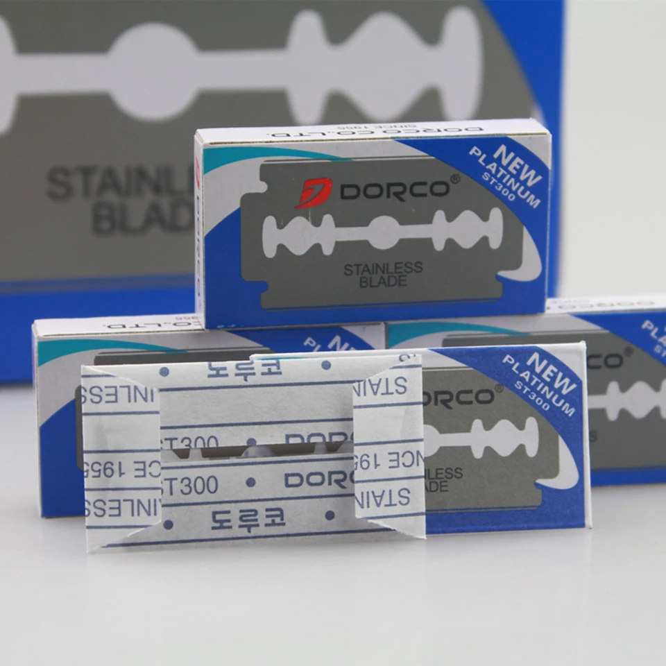 100 шт. 100% оригинальные мужские бритья сверхкоротких Бритвы лезвия из нержавеющей