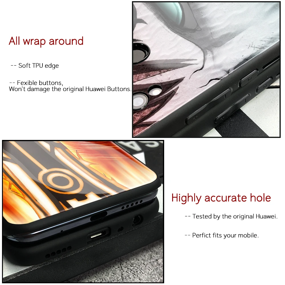 Чехол для Huawei Honor 9 чехол из закаленного стекла Наруто 8x9 9i 10 v10 v9 v20 Note Magic 2 Play