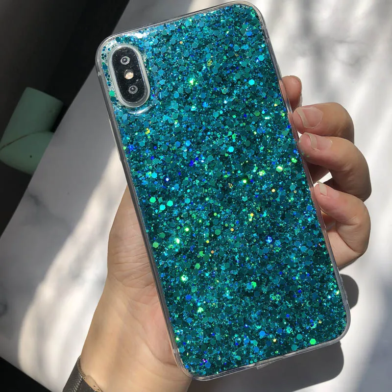Blue Bling Блестящий со стразами и пайетками чехол для телефона для huawei P Smart P20 Коврики 20 10 Pro P10 P8 P9 Lite Nova 2S 2i 3i Honor 9 10 чехол - Цвет: Blue