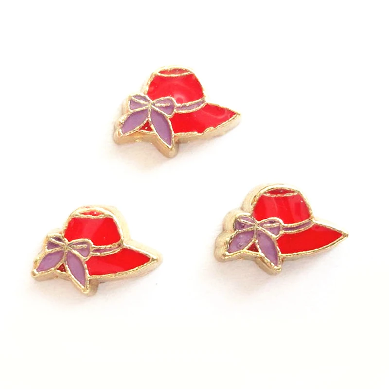 20 шт./лот хит сделай сам модный плавающий сплав Красная дамская шляпа