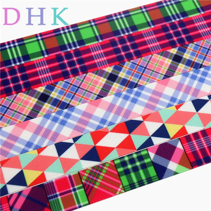 DHK 7/8 ''Бесплатная доставка Геометрическая лента в клетку с принтом корсажная
