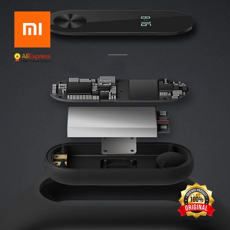 Оригинальный Xiaomi mi Группа 2 Band2 браслет с Смарт Пульса Фитнес трекер Touchpad OLED