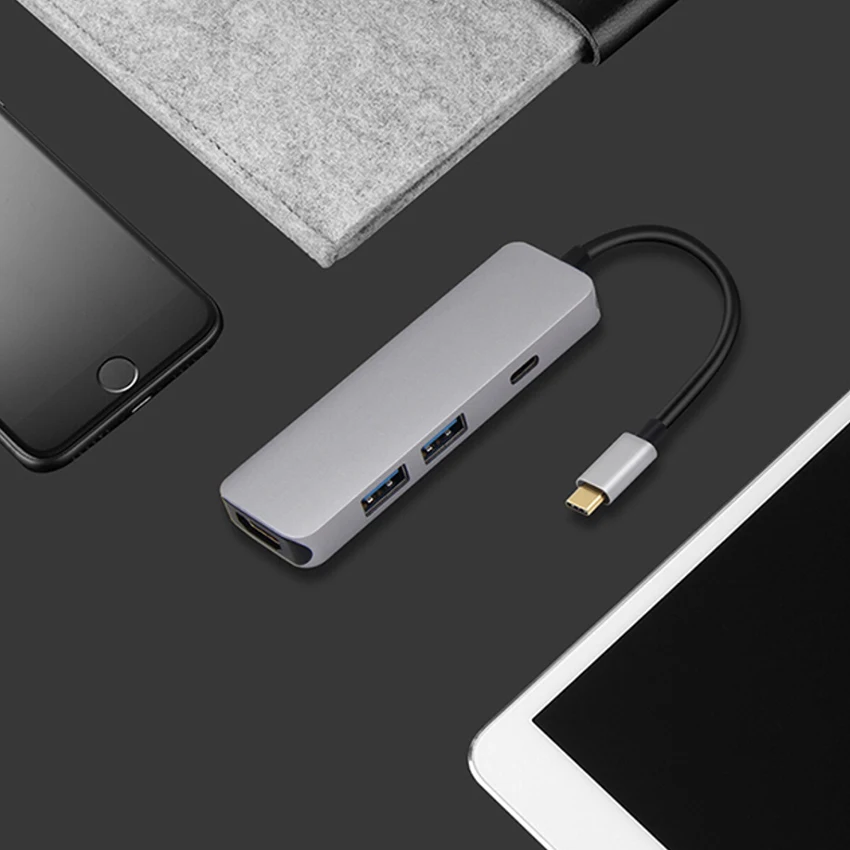 USB концентратор Type C 5 в 1 для 4K HDMI 3 0 SD TF карт адаптеров 2018 Macbook pro 2015 2016|USB-хабы| |