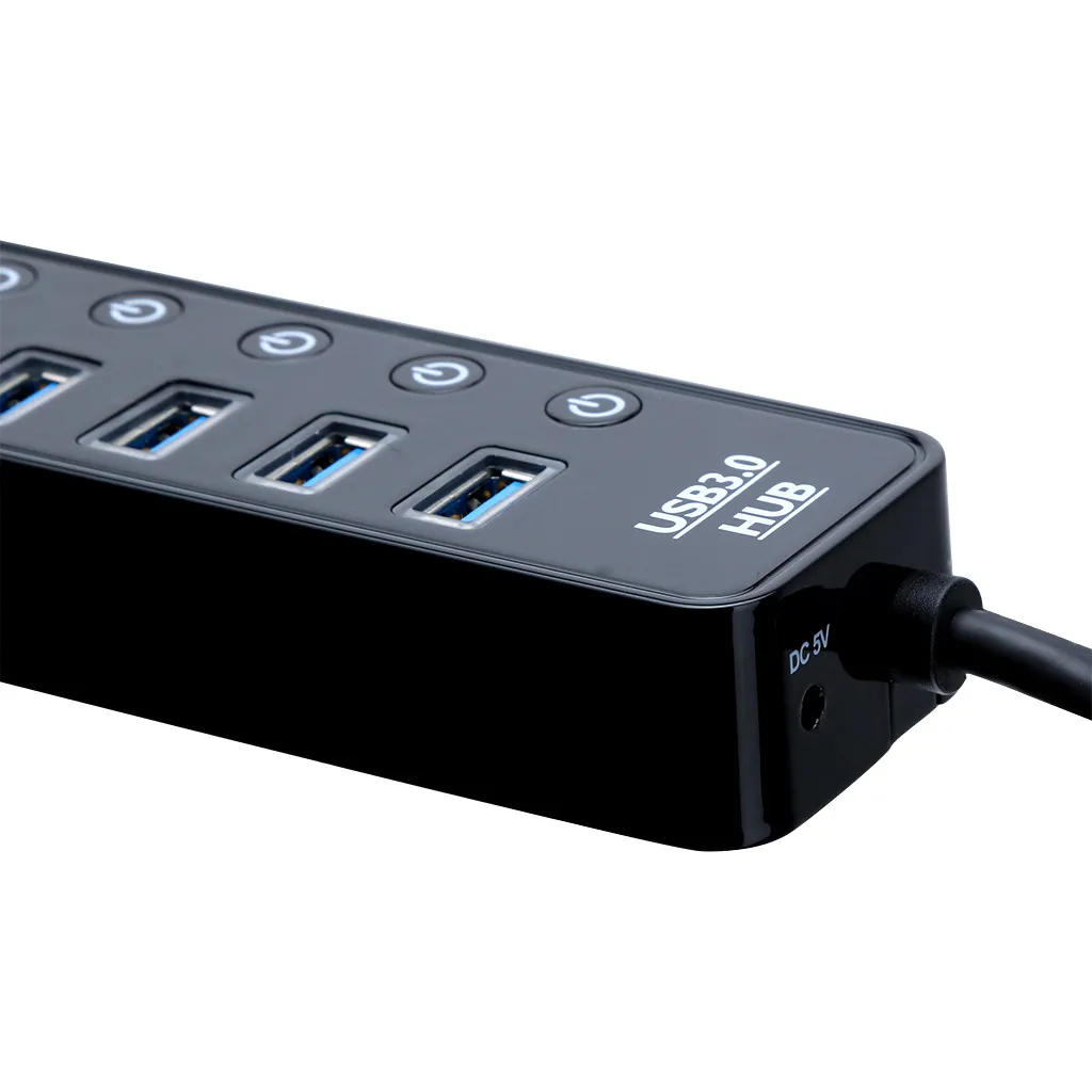 Ouhaobin USB3.0 концентратор с 7 портами USB 3 0 зарядные порты Встроенный кабель
