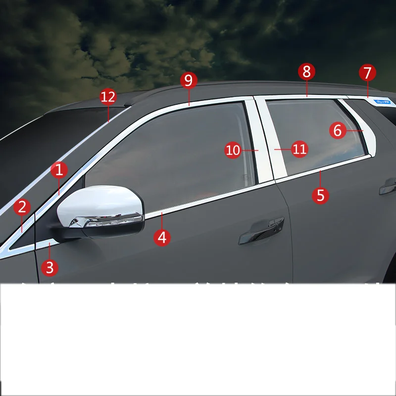 24 pcs trims Lsrtw2017 из нержавеющей стали окна автомобиля планки для changan cs55 - Название цвета: 24 pcs trims